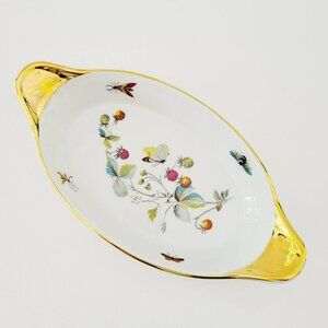 Royal Worcester Strawberry Fair 10" Baking Dish Garden Butterfly Oven to Table